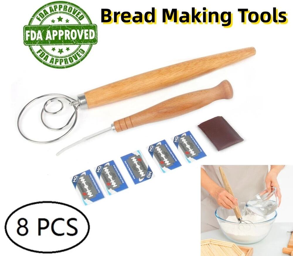 Danish Dough Whisk and Bakers Bread Lame Tool Stainless Steel for Baking Cake